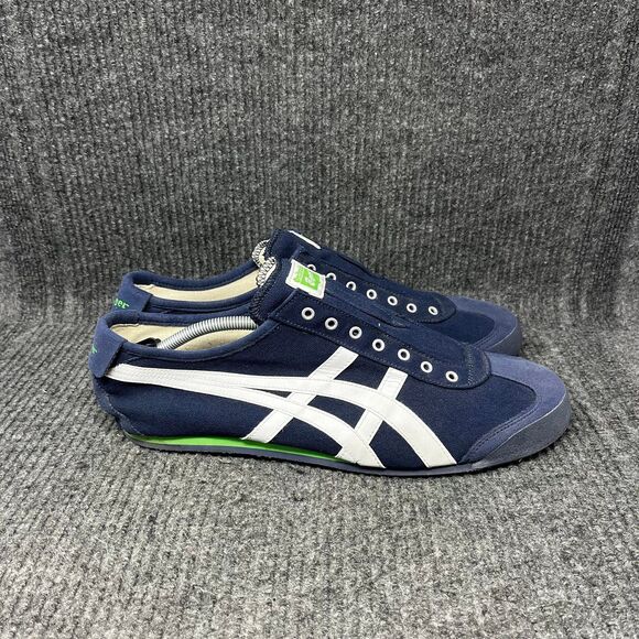 ASICS Onitsuka Tiger Mexico 66 Slip On Shoes Blue Green Mens 13 D3K0N - Picture 1 of 8